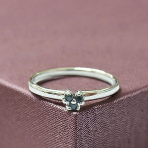 <b>Silver</b> 925 Triple <b>Black</b> <b>Stone</b> <b>Ring</b> Design Jewelry Wholesale Factory in Thailand - Product Image 1