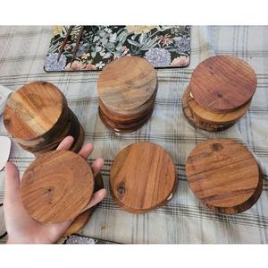 Wooden Cup Coaster Set Handmade Natural Wood <b>Table</b> <b>Protector</b> Pads - Product Image 5