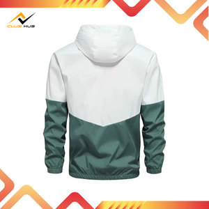 Survêtements personnalisés avec logo en caoutchouc pour hommes, ensemble coupe-vent 100% coton avec doublure en mesh et pantalon de jogging zippé - Product Image 6