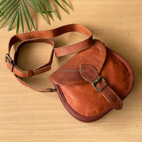 Tas tangan kulit kambing wanita, bergaya Vintage Dompet 100% tas selempang kulit murni 5*7 tas selempang buatan tangan