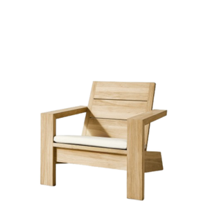 Chaise longue d'extérieur moderne en teck massif avec coussin amovible et lavable, fauteuil de luxe pour villa, hôtel, jardin, terrasse - Product Image 2