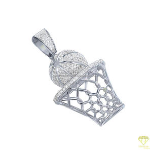 Pendentif Panier de Basket Premium avec Diamant de Laboratoire – Collier Bijou Hip Hop Tendance Urbaine - Product Image 3