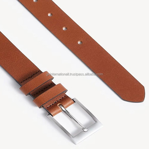 Cinturón de Cuero Casual Estilo Coreano para Hombre, Cuero de Alta Calidad con Hebilla de Aleación Plateada Mate, Cinturones y Accesorios de Cuero Genuino - Product Image 6