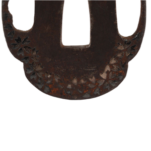 Tanto japonais de la période Edo, tsuba en fer avec incrustation d'argent, motif fleur de cerisier, non marqué - Product Image 4