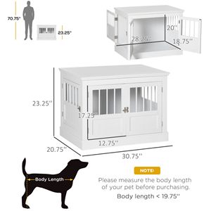 "Pet Cages & Houses Wooden Dog Crate End <b>Table</b> <b>White</b> Triple Doors Steel Tubes for <b>Small</b> Dogs" - Product Image 3