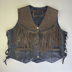 Gilet de cowboy classique en daim de haute qualité, veste en cuir respirante pour l'hiver, service OEM, gilet en cuir personnalisable - Product Image 1