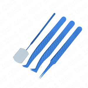 Custom 4PCS Fiber Tip Eyelash Tweezers Set Diamond Grip Stainless Steel Gold Point with Cloud Mirror Volume <b>Lash</b> Tool <b>Kit</b> - Product Image 2