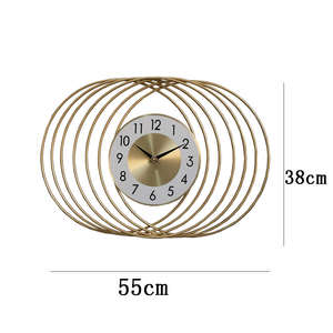 Horloge murale antique dorée, superbe finition, métal élégant qui reflète la lumière magnifiquement, améliorant la profondeur visuelle de votre mur. - Product Image 5