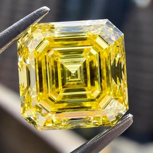 เพชรทรง Asscher ขนาดใหญ่ 10 กะรัต สีเหลืองแฟนซี VS2 รับรองโดย IGI เพชร CVD ผลิตในห้องปฏิบัติการ 3EX ผู้จัดจำหน่ายสำหรับการจัดหาเพชรระหว่างประเทศแบบ B2B - Product Image 6