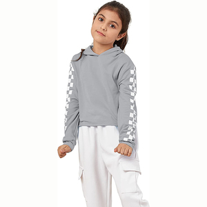Sudadera Corta Gris para Mujer, Informal, de Invierno, de Manga Larga, Tejida, 100% Algodón, Transpirable, de Secado Rápido, con Forro - Product Image 6