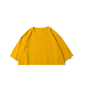 Camiseta Larga de Manga Media con Cuello Redondo para Mujer, Talla Grande, 100% Algodón Orgánico, Transpirable, Ecológica, Color Amarillo - Product Image 2