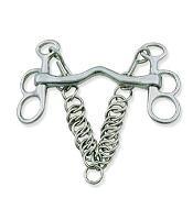 Mors de dressage double anneau en forme de papillon avec deux boucles, mors de dressage à deux anneaux en forme de papillon en acier inoxydable – Mors de cheval à bouche large pour l'équitation western - Product Image 2