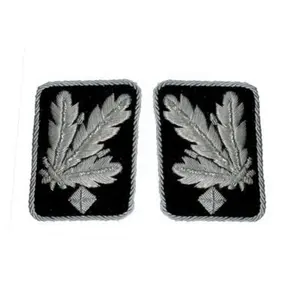 WW2 CEREMOINAL UNIFORM OFFICER COLLAR TABS PAIR IN HAND MADE EMBROIDERED FOR OFFICER UNIFORM