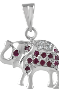 Colgante de diamantes y rubíes en plata de ley 92.5 KLSP-50464 - Product Image 2