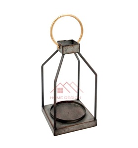 Black Finished Metal Candle <b>Lantern</b> <b>Set</b> Hot Selling Luxury Home Decor - Product Image 2