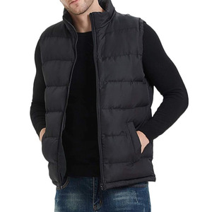 Breathable Unisex Thick Puffer Vest Sleeveless <b>Quilted</b> Jacket 100% Nylon Stand Collar Patchwork Waterproof Reversible - Product Image 1