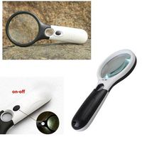 Handheld 45X Magnifying Glass with 3 LED Light Reading Lens Jewelry Loupe