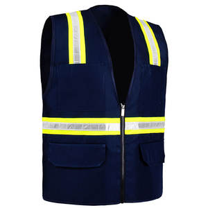 Gilet de sécurité sur mesure fabriqué en usine, haute visibilité, vêtements de travail réfléchissants, gilets réfléchissants à fermeture éclair, en vente en ligne - Product Image 2