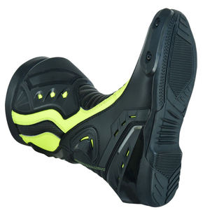 Bottes de moto pour homme noires et jaune fluo, imperméables, avec protection de la cheville, pour toutes les saisons, pour la course. - Product Image 5