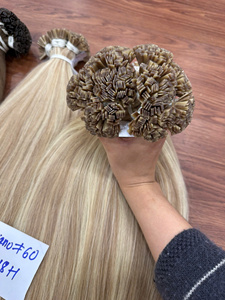 Extensiones de cabello con punta de queratina gruesa, punta plana, colores europeos, cabello natural liso, punta vietnamita. - Product Image 2