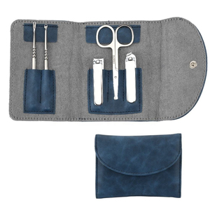 Wholesale Professional Travel Manicure Pedicure <b>Kit</b> 12pc Portable <b>Nail</b> Set 4 1 Metal Single Compact Grooming Tools for Men - Product Image 1