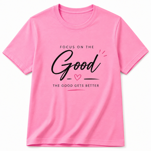 เสื้อยืดลำลองสีชมพูคุณภาพสูงสำหรับผู้หญิง แบบคัสตอม คอกลม แขนสั้น พิมพ์ลายด้วยความร้อน ผ้าฝ้าย 100% ระบายอากาศได้ดี - Product Image 1