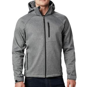 Blouson Bomber Homme Gris Haut de Gamme avec Col Montant Enduit, Capuche, Hiver, Résistant à l'Eau, Softshell, Fermeture Éclair Intégrale, Poches Avant Inférieures - Product Image 1