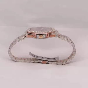Square Moissanite Quartz <b>Watch</b> Stainless Steel <b>Bracelet</b> Sapphire Crystal Date Display Luxury Wristwatch - Product Image 3