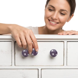 Tiradores de resina con diseño de estrellas moradas para gabinetes, diseño tradicional, ecológicos, de fácil instalación, multifuncionales para muebles - Product Image 4
