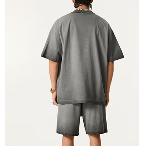 Fabricante de Conjuntos de Camiseta y Pantalones Cortos Personalizados para Hombre, Algodón, 2 Piezas, Verano, Casual, OEM, Marca Privada - Product Image 3