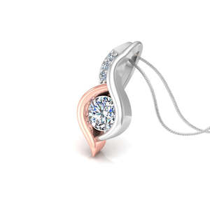 Colgante Romántico de Oro Amarillo con Diamante Cultivado en Laboratorio, Corte Brillante Redondo, Joyería de Compromiso para Mujer - Product Image 3