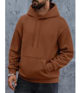 Nueva Colección Sudadera con Capucha para Hombre, 100% Algodón, Forrada, Manga Larga, Cuello Caído, Color Sólido, Cómoda, Tallas Grandes, Personalizable - Product Image 3