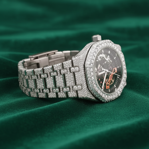 Reloj de Lujo con Incrustaciones de Moissanita, Estilo Esqueleto, Completamente Cubierto de Piedras, Acero Inoxidable, Automático - Product Image 3