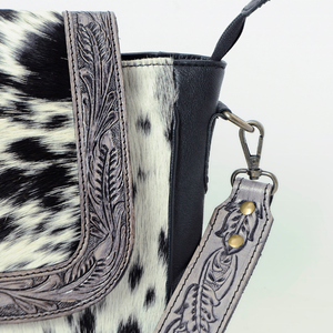 Sac bandoulière en cuir de vachette pleine fleur tanné végétal - Product Image 5