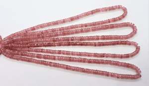 Cuentas Heishi de Cuarzo Fresa Natural AAA de 6 a 7 mm, Cuentas de Cuarzo Fresa Pulidas y Lisas para la Fabricación de Joyería - Product Image 3