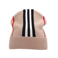 Bonnet en tricot texturé style panier tressé, polyester/coton, unisexe, chaud pour l'hiver, extensible, décontracté, motif géométrique/à motifs personnalisés