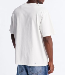 Camisetas de hombre personalizadas con detalles desgastados, 260GSM, de algodón grueso de secado rápido, jersey liso, estilo oversize, venta al por mayor, OEM/ODM - Product Image 4