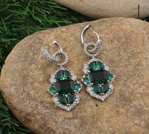 Boucles d'oreilles pendantes de luxe en argent sterling 925 avec CZ brillant en forme de goutte d'eau, bijoux de mode pour mariage pour femmes - Product Image 4