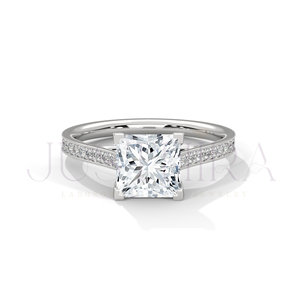 925 Silver Silver Ring For Women Solitaire Princess Cut Diamond Ring for Everyday Wear Office Use And <b>Wedding</b> Elegant Gift Her - Product Image 1
