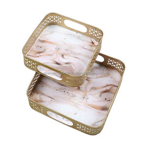 Plateau de service en fer métallique carré de conception chic personnalisé Offre Spéciale idéal pour le thé, le café et les collations dans divers modèles et tailles - Product Image 5