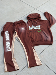 Conjunto Deportivo Oversize para Mujer, Chaqueta con Cremallera Dorada y Pantalones Deportivos de Pierna Recta, Forro Polar, Dos Piezas - Product Image 5