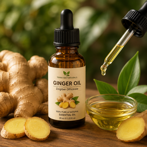 Huile essentielle de gingembre pure à 100% de fabrication biologique, emballage de taille personnalisée pour usages médicinaux, Terra Bio Naturals, Tamil Nadu - Product Image 1
