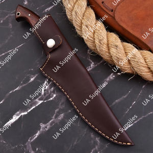 Cuchillo Táctico de Supervivencia y Caza de Hoja Fija Forjado a Mano con Espiga Completa, Funda, para Exteriores, Desollador, Camping, Acero 1095, Mango de Madera de Palisandro, ODM - Product Image 6