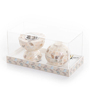 ชุดเตาเผาเครื่องหอมมุกอาหรับ KV NATURAL HOME พร้อมถาดฝังมุก กล่องใส่เครื่องหอม งานฝีมือ ถาดบาคูร์สำหรับพิธีกรรมทางศาสนา ผลิตจากโรงงาน - Product Image 1