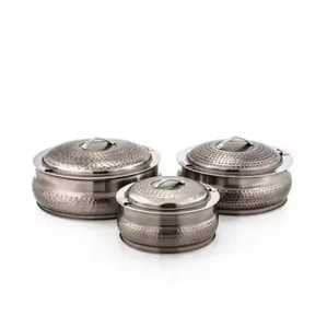 Hammered Stainless Steel Hot Pot Casserole Set Insulated <b>Food</b> Warmer <b>Server</b> Set with Lid Handles for Buffet Catering Tableware - Product Image 1