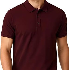 Polo décontracté respirant pour homme, idéal pour les déplacements professionnels, infroissable, facile d'entretien, sans repassage, à manches courtes - Product Image 1