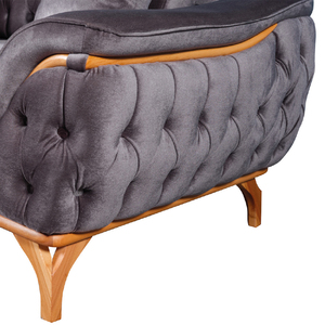 Premium Velvet Chesterfield <b>Sofa</b> Extendable Convertible Classic Tufted Upholstery Modern Luxury Living Room Office Hotel - Product Image 3