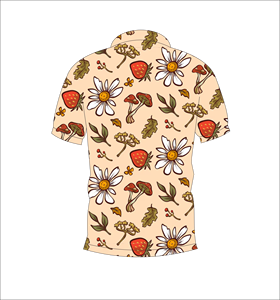 Camisa Polo Personalizada con Estampado Botánico para Hombre, Manga Corta, Informal, de Algodón Tejido, Diseño Floral, Transpirable, para Verano - Product Image 6