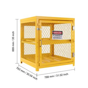 Armadio Orizzontale per Stoccaggio Bombole, Capacità 4 x 33 Libbre, 31.02x30.04x35 Pollici, Gabbia per Bombole di Gas Propano per Magazzini - Product Image 5