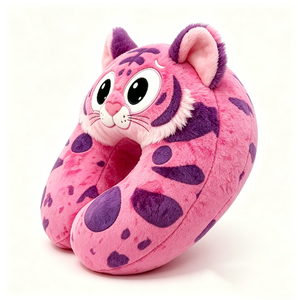 Purple spotted plush <b>cushion</b> Soft plush travel <b>neck</b> support Airplane travel <b>neck</b> pillow - Product Image 2
